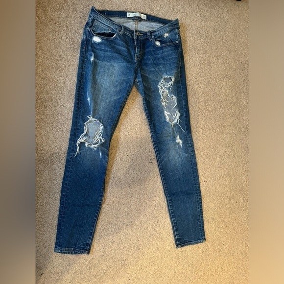 Abercrombie & Fitch Distressed Stretch skinny jeans size 8R - Picture 2 of 9